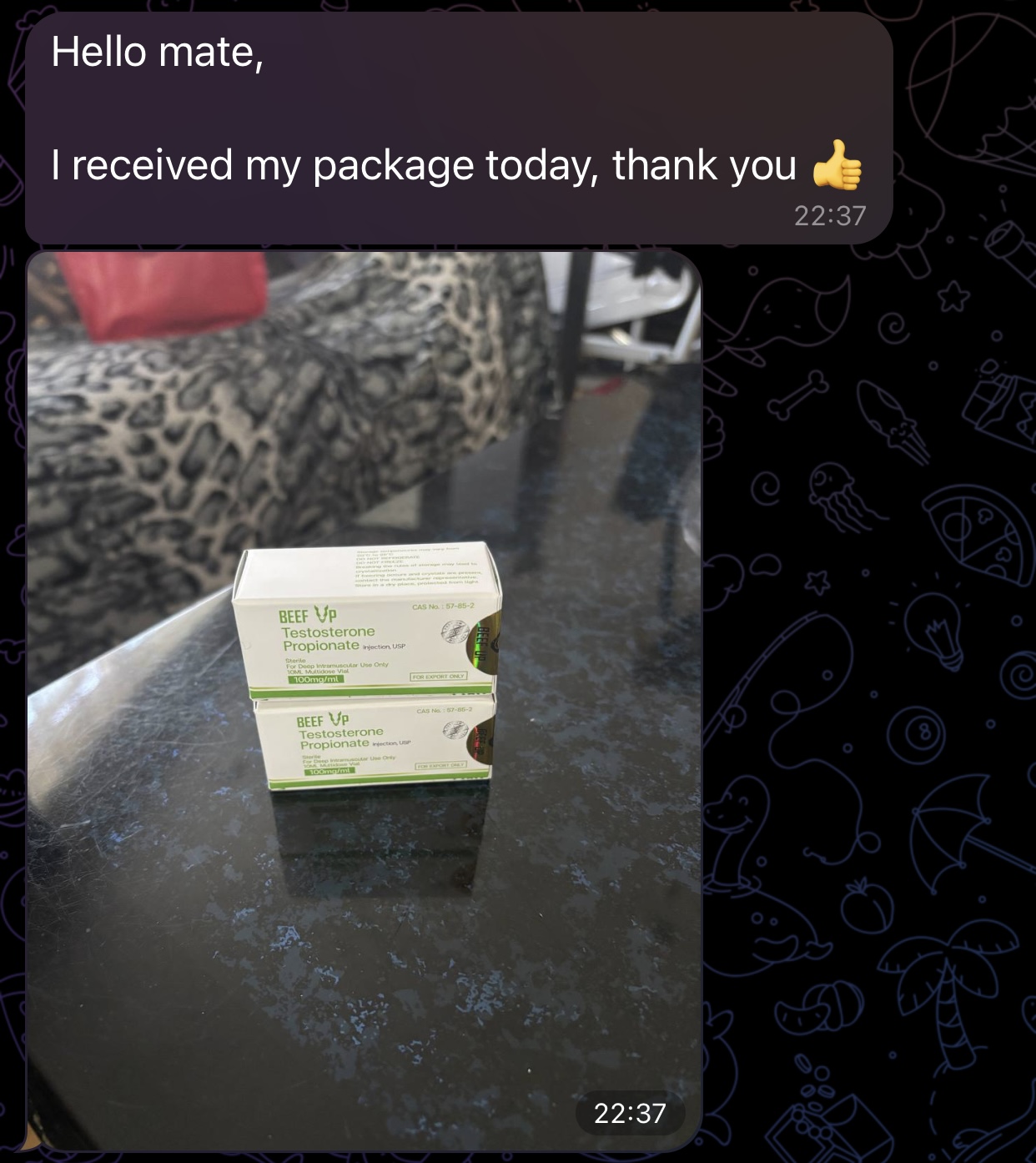 Customer message, will order again